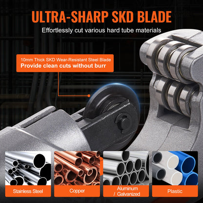 3PCS Tubing Cutter Set - Heavy Duty Pipe Cutter 3/16"-2"OD, Mini Tube Cutter 1/8"-7/8" & Deburring Tool, Professional Ultimate Pipe Cutter Set for Stainless Steel, Copper, Aluminum, Plastic Pipe