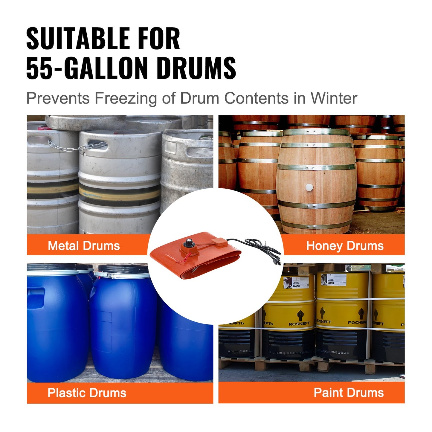 208,2 l metalltrumvärmare 1200 watt 25,4 cm bredd, 30-150°C justerbar