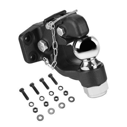 Dragkrok, 9000 kg dragkapacitet, dragkrok med kombinationskrok 6,5/40 cm, passar 6,5 till 7,5 cm lunettring med monteringssats, slitstark, svart pulverlackering