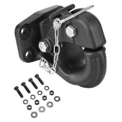 Pintle Hook, 30000 lbs Towing Capacity, Trailer Hitches Receiver Hook Fits for 2.5-inch to 3-inch Lunette Ring with Mounting Kit, Black Powder Coat, Wear-resistant, Suitable for Various Vehicles