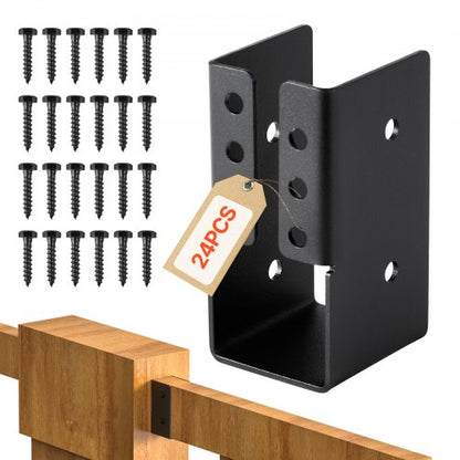 Concealed Joist Hanger, 2x4 Inch Outdoor Concealed-Flange Joist Bracket with Screws, Steel Light Joist Hangers for 1.93 x 3.62 Inch / 49 x 92 mm Beam, Swing, Fence, Wooden Slides, 24 Pcs