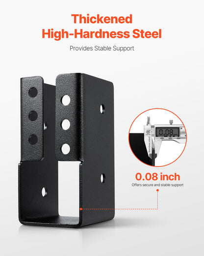 Concealed Joist Hanger, 2x4 Inch Outdoor Concealed-Flange Joist Bracket with Screws, Steel Light Joist Hangers for 1.93 x 3.62 Inch / 49 x 92 mm Beam, Swing, Fence, Wooden Slides, 24 Pcs