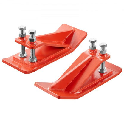 Skydd för traktorskopor, 2 st kraftiga kantskydd i stål för skopor, halkskydd för kantdämpare med dubbla sexkantsmuttrar och bultar, för snö, lövborttagning och grusspridning (orange)