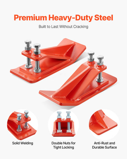 Skydd för traktorskopor, 2 st kraftiga kantskydd i stål för skopor, halkskydd för kantdämpare med dubbla sexkantsmuttrar och bultar, för snö, lövborttagning och grusspridning (orange)