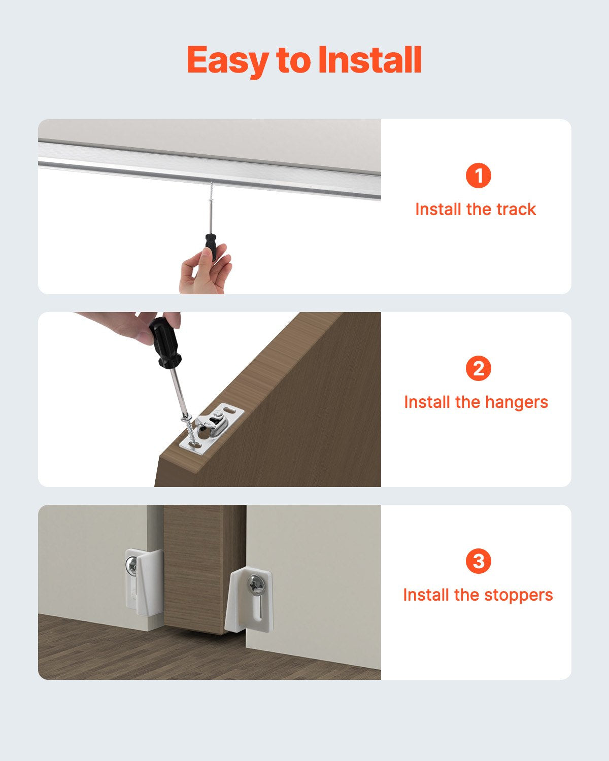Sliding Pocket Door Hardware Track Kit, 4.73 ft Heavy Duty Pocket Door Hardware Kit, Commercial Grade Pocket Door Hardware and Track Set for 24"-30" Wide Single Door, Smoothly and Easy to Install