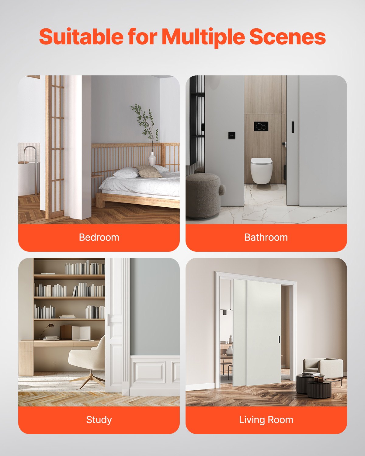 Bypass-dörrbeslag, 1,5 m kraftig bypass-skjutdörrsbeslagsats, skjutdörrsbeslag i aluminiumlegering för 2-dörrssystem, passar dörrtjocklek 3,8 cm - 3,8 cm, enkel att installera