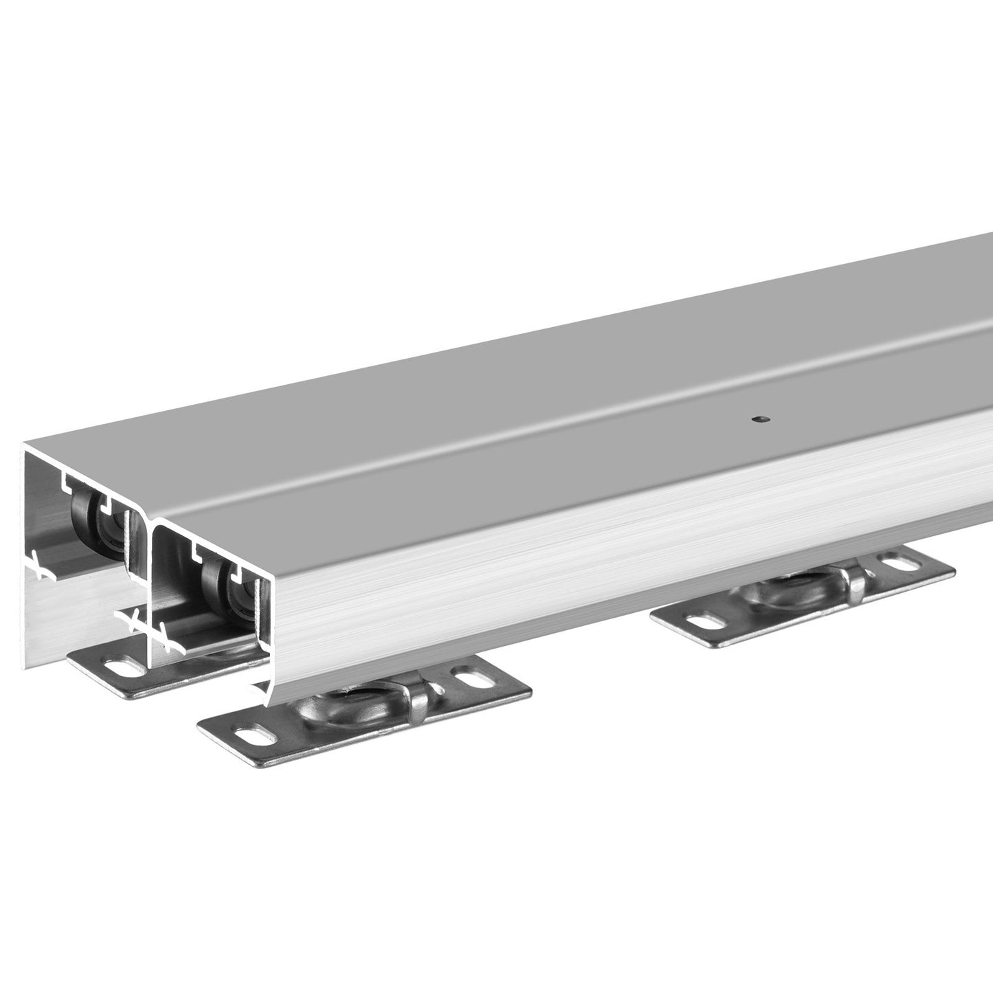 Bypass-dörrbeslag, 1,5 m kraftig bypass-skjutdörrsbeslagsats, skjutdörrsbeslag i aluminiumlegering för 2-dörrssystem, passar dörrtjocklek 3,8 cm - 3,8 cm, enkel att installera