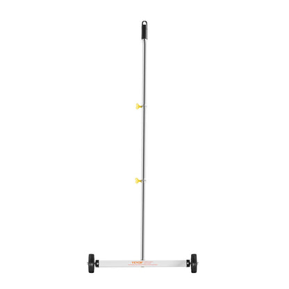 Magnetisk sopmaskin med hjul, 43 cm, 4,5 kg lastkapacitet, lätt magnetisk uppsamlingssopmaskin med justerbart handtag, plockar upp spikar och skruvar, enkel rengöring för garage, takprojekt