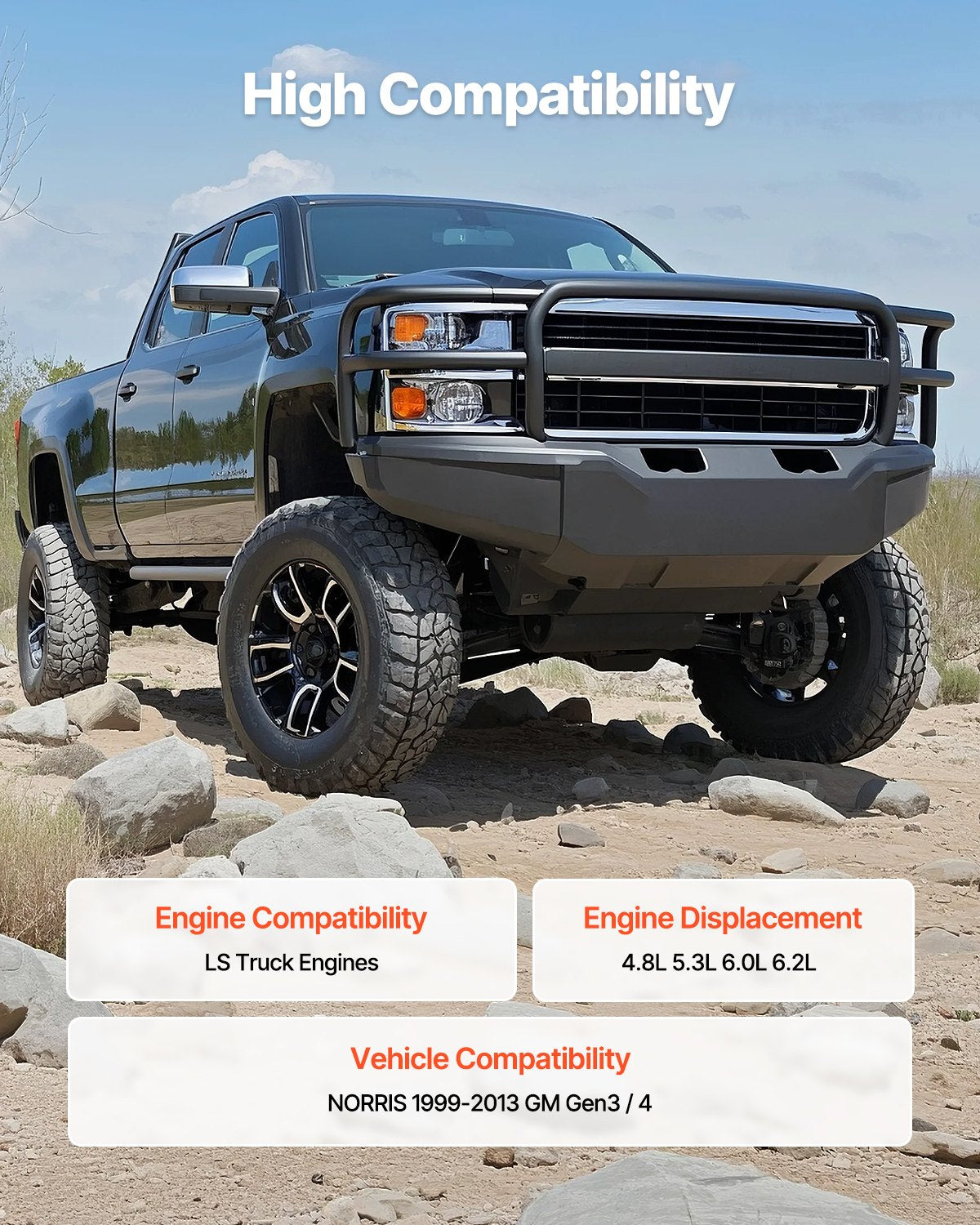 LS Truck Cam Kit, Cast Iron Cam Replacement Kit with Springs & Valve Seals, Compatible with 1999-2013 GM Gen3/4 Norris Trucks, Fits 4.8L, 5.3L, 6.0L, 6.2L LS Engines, OE 12625437 SP011-16