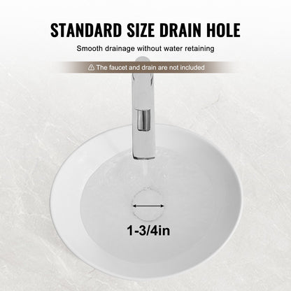 Ovalt handfat, 40 cm x 33 cm, badrumshandfat med bänkskiva, vita keramiska handfat ovanför bänkskivan, modernt handfat, välförpackat för badrum, hotell, toalett, husbil