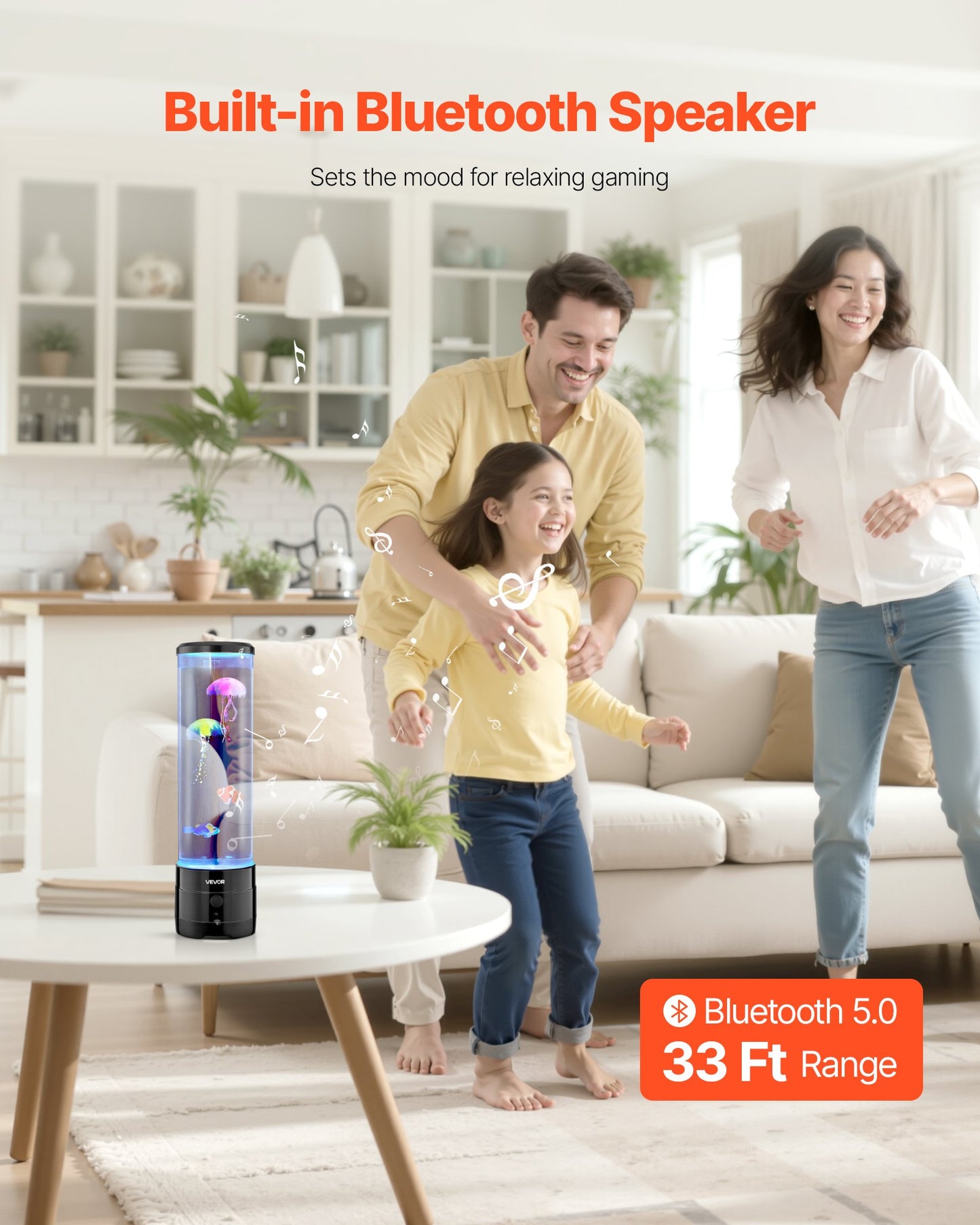 Sensorisk bubbelrörslampa 16 fjärrstyrda färgade vattenfisklampor 382 mm