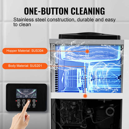 Commercial Ice Cream Machine, 10L/H Yield, 900W Single Flavor Countertop Soft Serve Ice Cream Maker, with 4L Hopper 1.6L Cylinder, LCD Panel Auto Clean Pre-cooling, for Restaurant Snack Bar