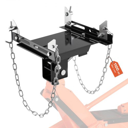 Transmission Jack Adapter, 1100 lbs / 0.5 Ton Load Capacity Automotive Transmission Lift Adapter, Heavy-Duty Steel, for Floor Jack with 30.48 mm Detachable Saddle Shaft, for Garage, Repair Shop