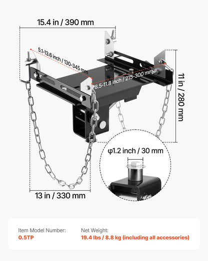 Transmission Jack Adapter, 1100 lbs / 0.5 Ton Load Capacity Automotive Transmission Lift Adapter, Heavy-Duty Steel, for Floor Jack with 30.48 mm Detachable Saddle Shaft, for Garage, Repair Shop
