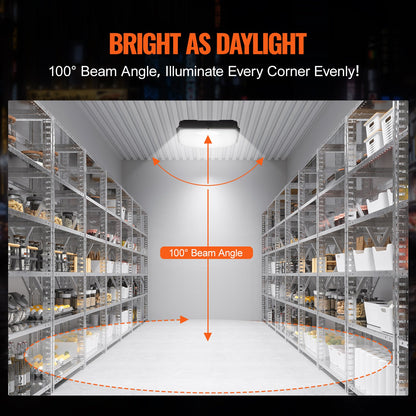 LED-takbelysning, 150W, 16500LM 5000K dagsljus Kommersiell industriell utomhustakbelysning, 315mm x 315mm utanpåliggande takbelysning för bensinmack, lager, garage, gatubutik, hotell, IP65