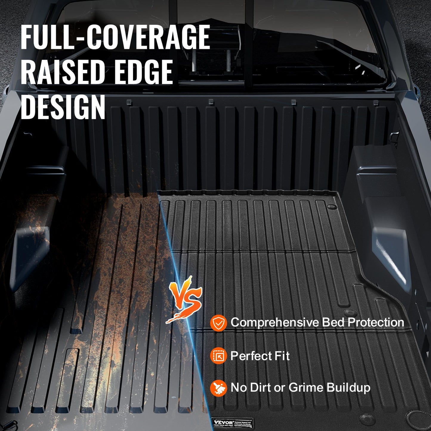 Flakmatta, kompatibel med Toyota Tacoma 2005-2023, TPE-flakmatta passar för 1,5 meter långa flak, tjock och kraftig flakmatta, biltillbehör för skydd i alla väder, förhindrar halkskydd
