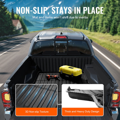 Flakmatta, kompatibel med Toyota Tacoma 2005-2023, TPE-flakmatta passar för 1,5 meter långa flak, tjock och kraftig flakmatta, biltillbehör för skydd i alla väder, förhindrar halkskydd