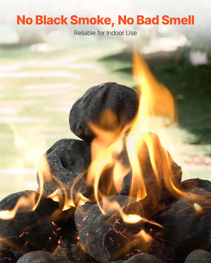 Lavastenar, 30,48-50,8 mm 25 st eldstenar lavastenar för eldstad, återanvändbara eldstenar för inomhus- och utomhusbruk, dekorativ eldsten för propan-/gaskamin, spis, gårdsplan, camping