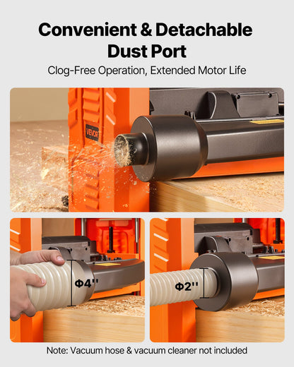 Thickness Planer, Two Speed, 330 mm Width Worktable Power Benchtop Planer, Three-Blade, 2000W 23500 RPM Powerful Motor, Dual Rollers, Over Protection, Woodworking for Hard & Soft Wood Material