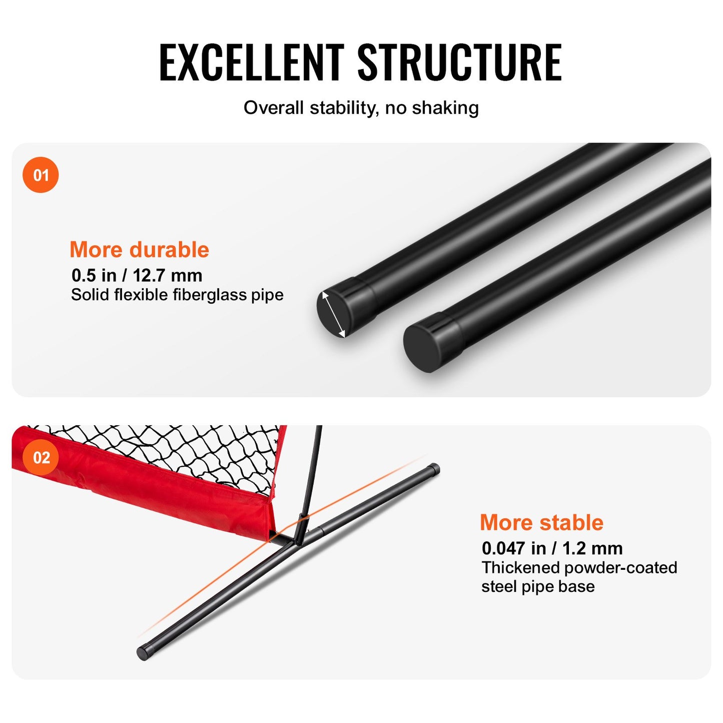 I-skärm för baseboll för slagbur, 7x4 fot baseboll- och softbollsäkerhetsskärm, bärbar slagskärm för kroppsskydd med bärväska och markpinnar, basebollkastnät för skydd av kastare