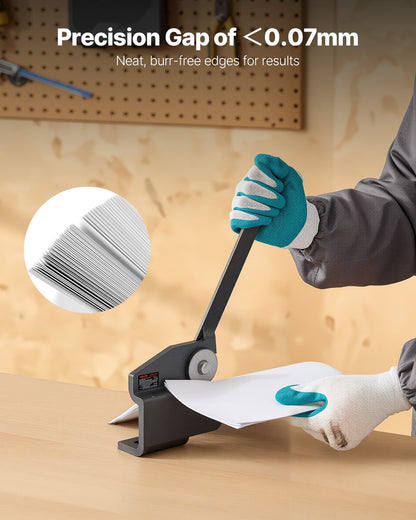 Plåtsax, halslös roterande handsax, 16 Gauge plåtskärare för jämnt stål med 1,5 mm kapacitet, med solid konstruktion, monteringstyp, för skärning av stål, koppar, armeringsjärn och aluminium