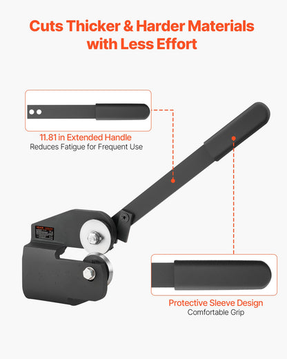 Plåtsax, halslös roterande handsax, 16 Gauge plåtskärare för jämnt stål med 1,5 mm kapacitet, med solid konstruktion, monteringstyp, för skärning av stål, koppar, armeringsjärn och aluminium