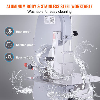 1500W Commercial Electric Meat Bandsaw Stainless Steel Bone Sawing Machine