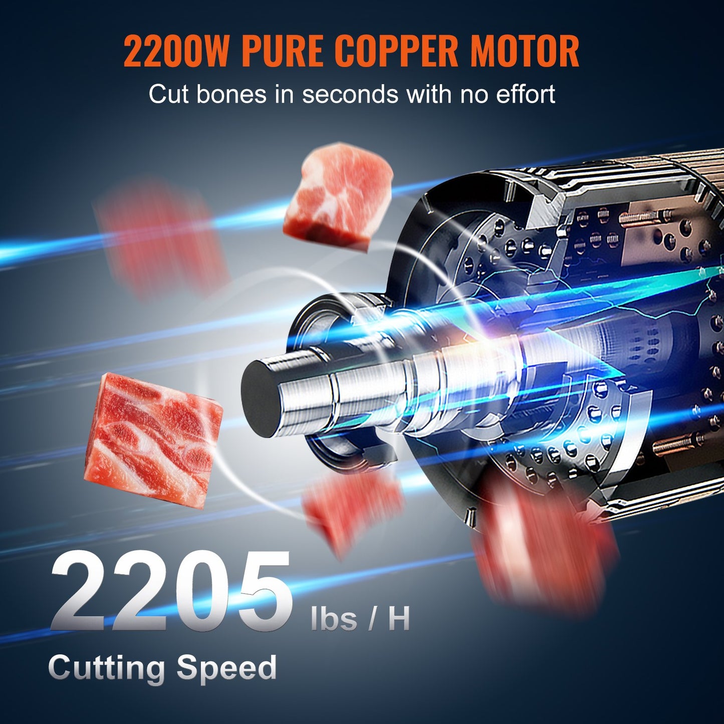 2200W Commercial Electric Meat Bandsaw Stainless Steel Bone Sawing Machine