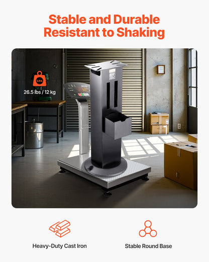 Stativ för bänkslipmaskin, robust golvpiedestal för slipmaskin och skruvstäd med 28 x 17 cm monteringsplatta, förvaringsfack för slipskiva och gjutjärnsbas, kompatibel med de flesta bänkslipmaskiner