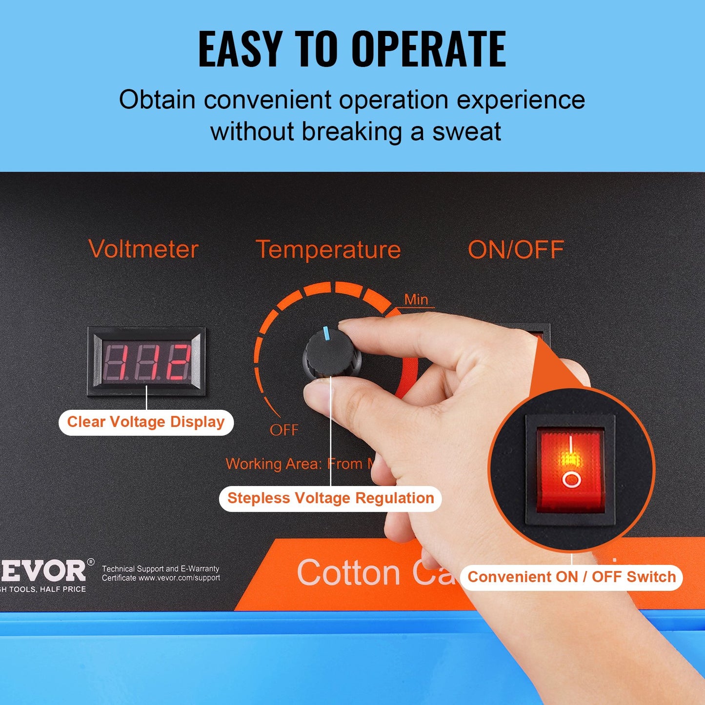 Elektrisk sockervaddsmaskin, 1000W sockervaddsmaskin, kommersiell sockervaddsmaskin med lock, skål i rostfritt stål och sockerskopa, perfekt för barnens födelsedagar, familjefester (blå)