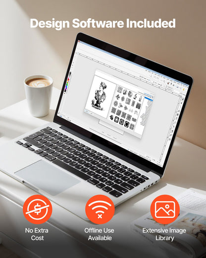 Skärmaskin, automatisk kantavkänning av vinylskärmaskin med två typer av blad, designprogramvara och material, kompatibel med flera filformat, för att skapa anpassade gör-det-själv-pyssel