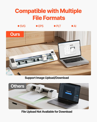 Skärmaskin, automatisk kantavkänning av vinylskärmaskin med två typer av blad, designprogramvara och material, kompatibel med flera filformat, för att skapa anpassade gör-det-själv-pyssel