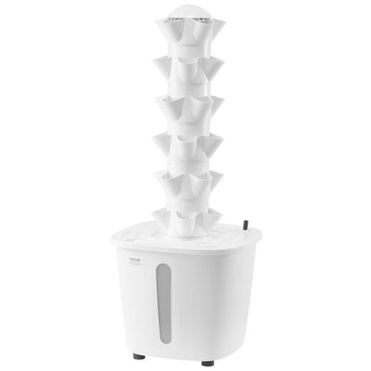 Hydroponic Growing System, 30 Pods Vertical 6 Tiers Hydroponic Tower, Home Hydronic Garden with Water Pump & Timer, Water Circulation Plants Germination Kit for Indoor Herbs Fruits & Vegetables