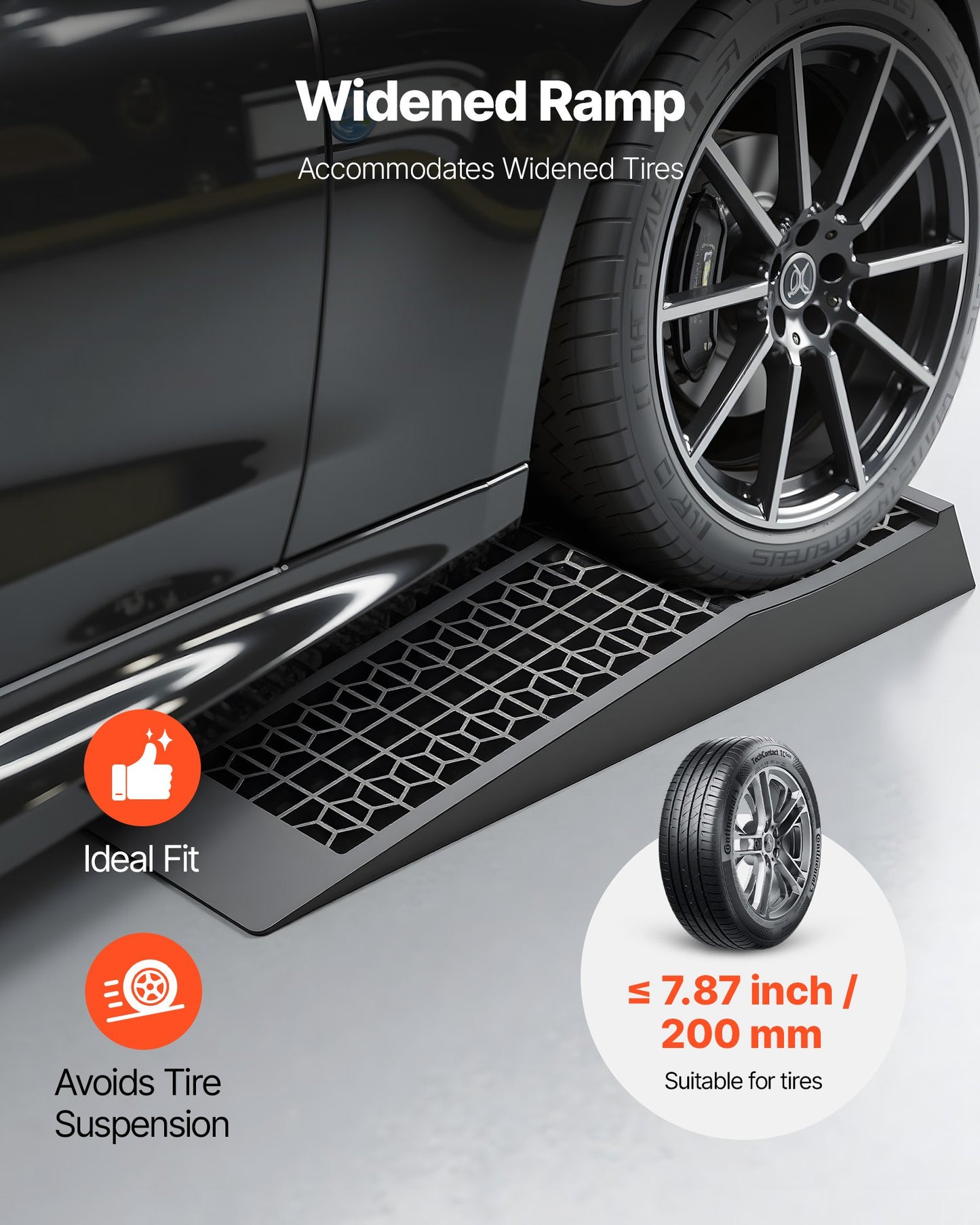 Bilramper, 2 st. 9072 kg totalvikt, 65 mm lyfthöjd, bärbara lågprofilerade bilserviceramper för underhåll av hemmagarage och oljebyten, kraftiga för lågchassifordon och domkrafter