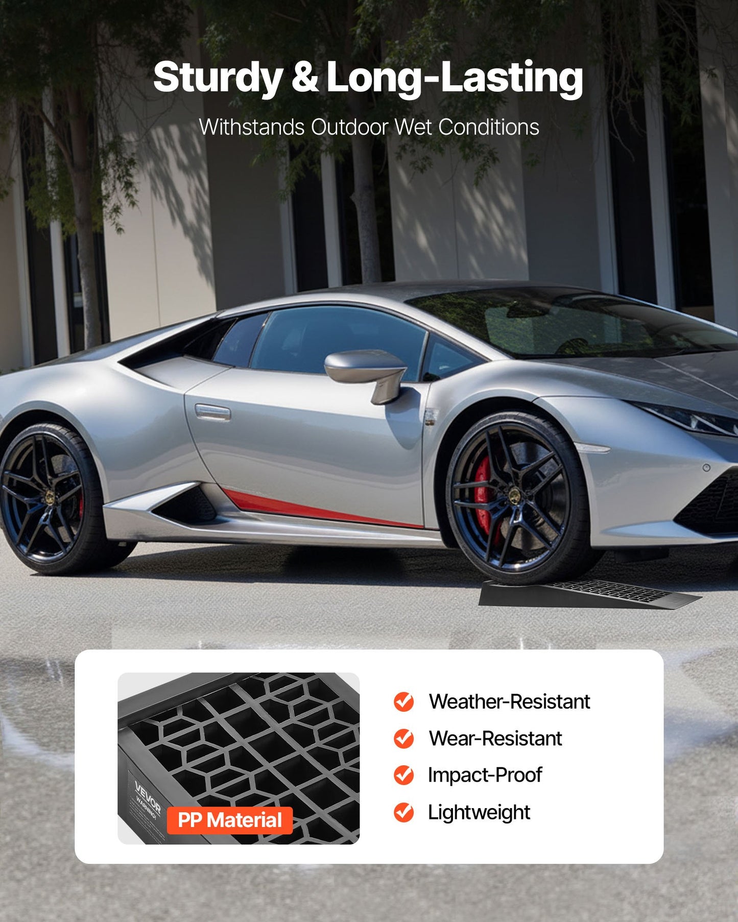 Bilramper, 2 st. 9072 kg totalvikt, 65 mm lyfthöjd, bärbara lågprofilerade bilserviceramper för underhåll av hemmagarage och oljebyten, kraftiga för lågchassifordon och domkrafter