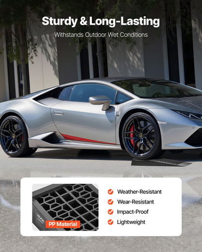 Bilramper, 2 st. 9072 kg totalvikt, 65 mm lyfthöjd, bärbara lågprofilerade bilserviceramper för underhåll av hemmagarage och oljebyten, kraftiga för lågchassifordon och domkrafter