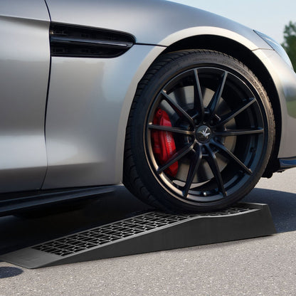 Bilramper, 2 st. 9072 kg totalvikt, 65 mm lyfthöjd, bärbara lågprofilerade bilserviceramper för underhåll av hemmagarage och oljebyten, kraftiga för lågchassifordon och domkrafter