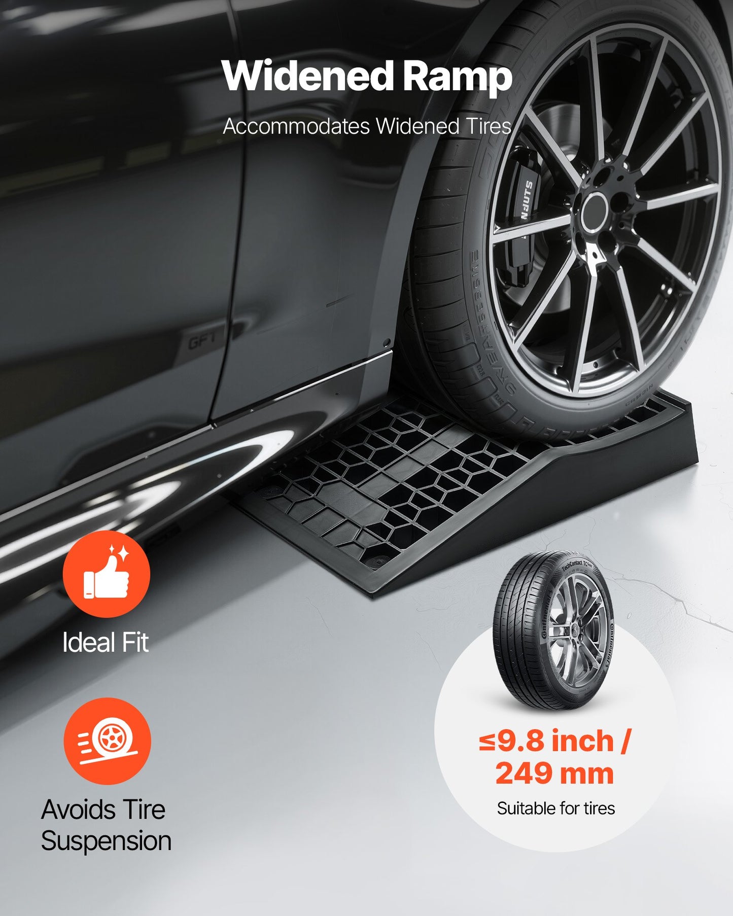 Car Ramps, 2 PCS 9072 kg GVW Capacity, 66 mm Lift Height, Portable Low Profile Car Service Ramps for Home Garage Maintenance & Oil Changes, Heavy Duty for Low Chassis Vehicle & Support Jack