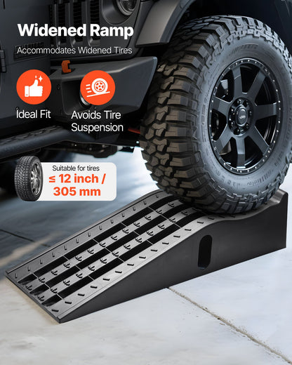 Car Ramps, 2 PCS 5897 kg GVW Capacity, 155 mm Lift Height, Portable High Profile Car Service Ramps for Home Garage Maintenance and Oil Changes, Heavy Duty for Truck SUV Vehicle Repair, Black