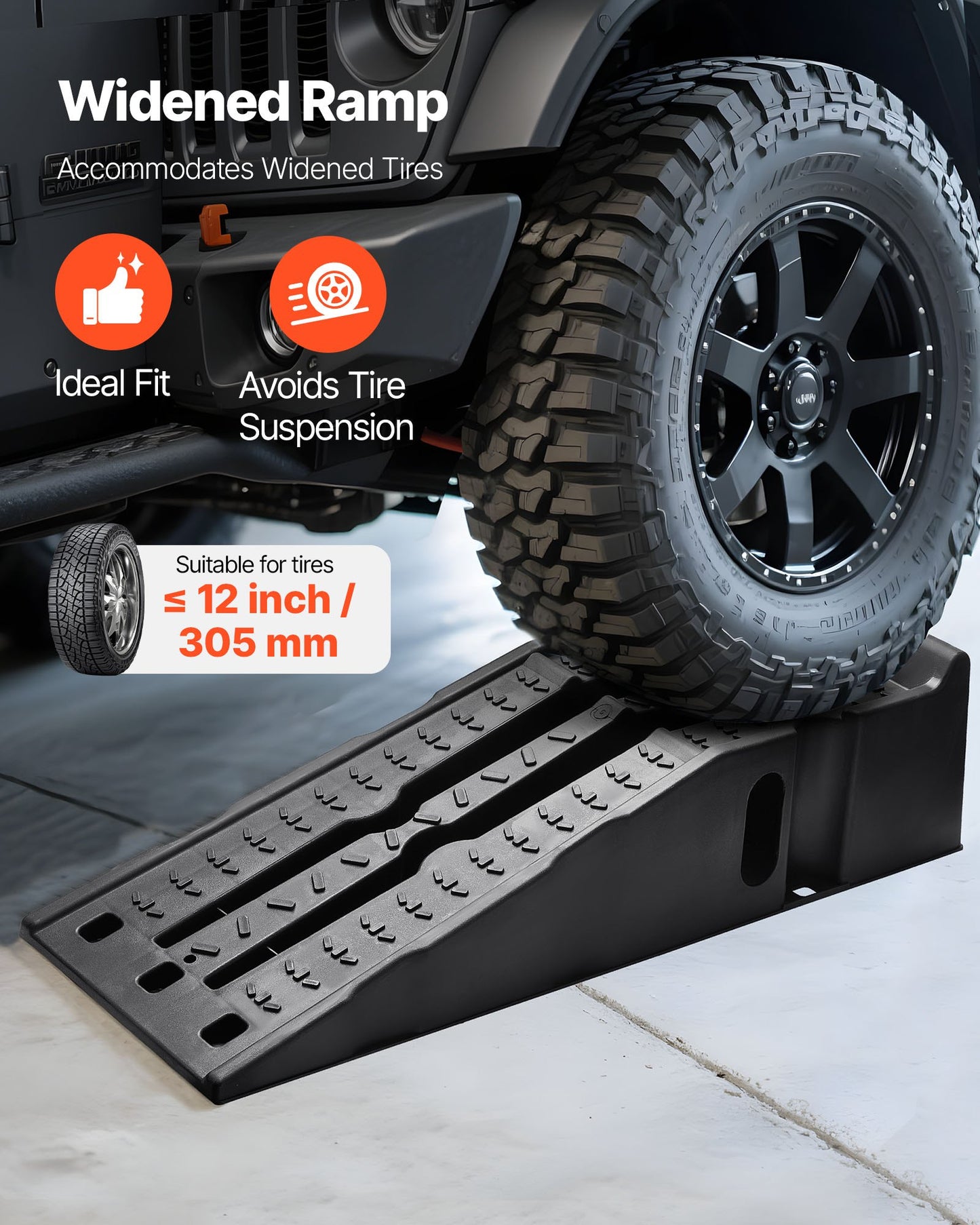 Car Ramps, 2 PCS 7257 kg GVW Capacity, 170 mm Lift Height, Portable High Profile Car Service Ramps for Home Garage Maintenance and Oil Changes, Heavy Duty for Truck SUV Vehicle Repair, Black