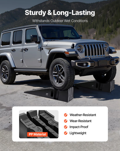 Car Ramps, 2 PCS 7257 kg GVW Capacity, 170 mm Lift Height, Portable High Profile Car Service Ramps for Home Garage Maintenance and Oil Changes, Heavy Duty for Truck SUV Vehicle Repair, Black