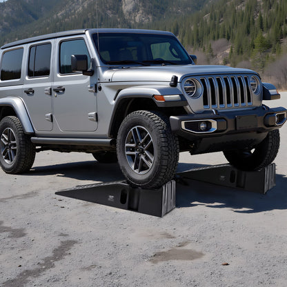 Car Ramps, 2 PCS 7257 kg GVW Capacity, 170 mm Lift Height, Portable High Profile Car Service Ramps for Home Garage Maintenance and Oil Changes, Heavy Duty for Truck SUV Vehicle Repair, Black