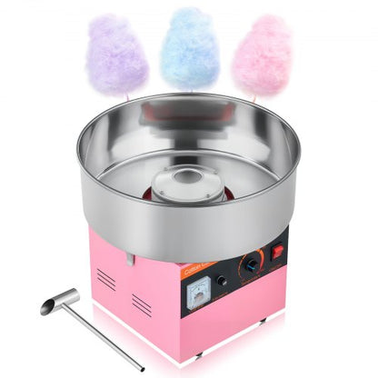 Cotton Candy Machine Commercial, 1000W Electric Candy Floss Maker, Easy Use with 38cm Stainless Steel Bowl and Sugar Scoop, Makes Hard Candy for Home Kids Birthday, Family Party, Pink