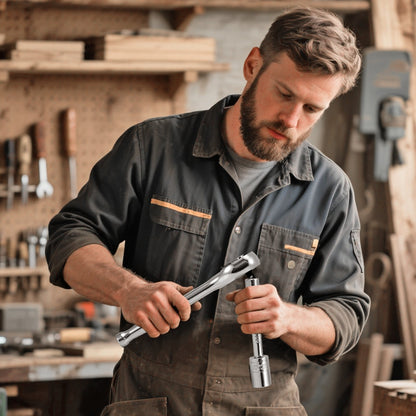 Hylsnyckelsats, 46 delar, 6,4 mm hylsnyckelverktygssats, SAE- och metrisk storlek, djup och standard, mekanisk verktygssats med förvaringsväska, förkromad CR-V-legeringsstål, för bilreparationer