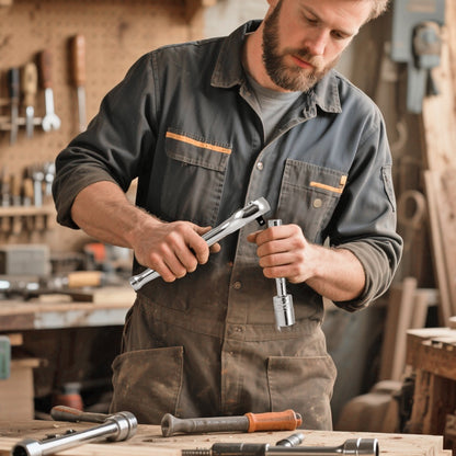 Hylsnyckelsats, 27 delar, hylsnyckelsats med 6,4 mm fäste, SAE och metrisk, mekanisk verktygssats med spärrnyckel, förlängningsstång och förvaringsväska, CR-V legerat stål, för bilreparationer