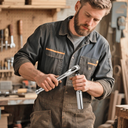Hylsnyckelsats, 44 delar, 9,5 mm hylsnyckel- och spärrhakesats, SAE och metrisk, djup och grund, mekanisk verktygssats med tillbehör och förvaringsväska, CR-V legerat stål, för bilreparationer