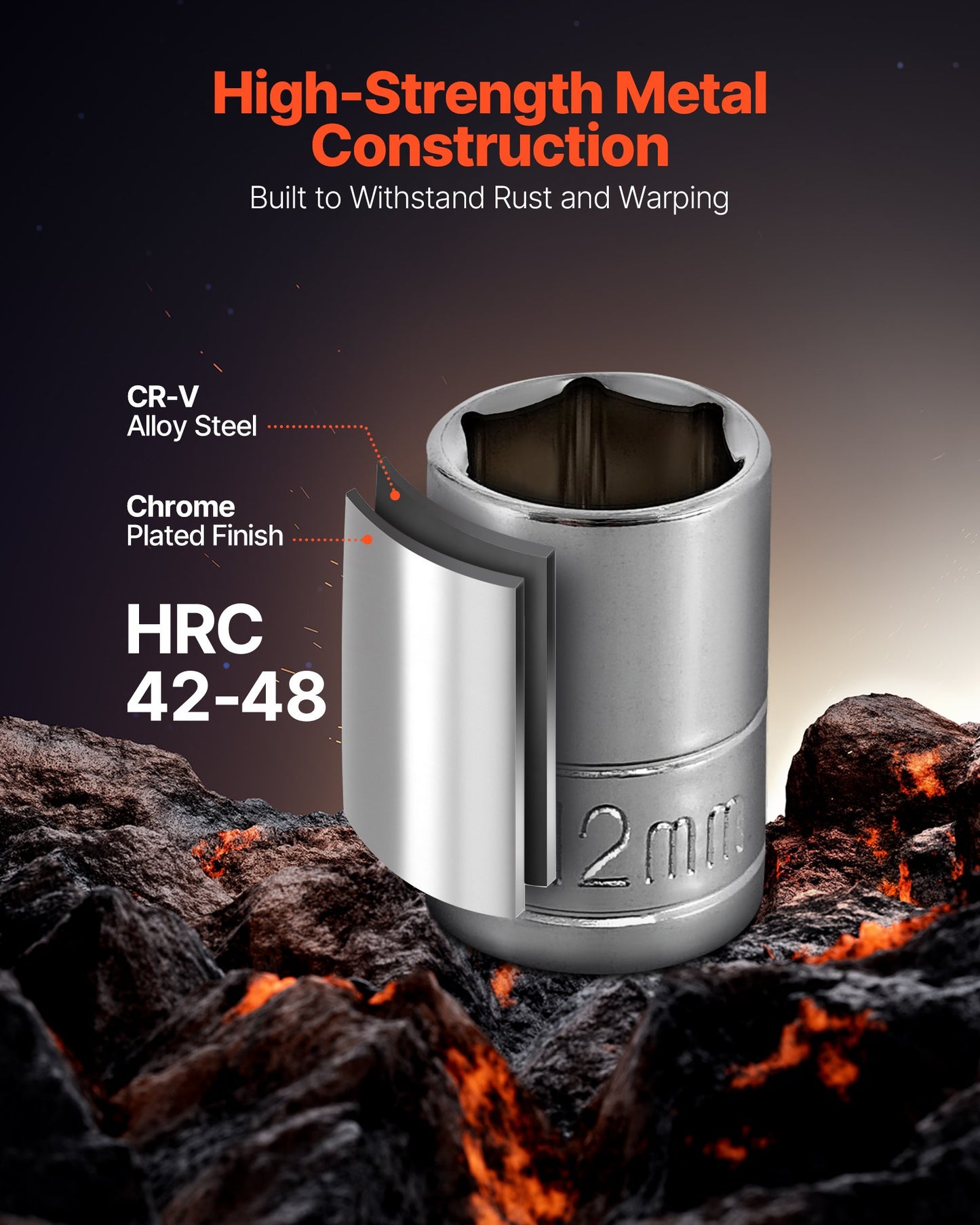 Hylsnyckelsats, 69 delar, hylsnyckel- och spärrhakesats med 9,5 och 6,4 mm fäste, SAE och metrisk, djup och standard, mekanisk verktygssats med tillbehör och förvaringsfodral, CR-V-legerat stål, för bilreparationer