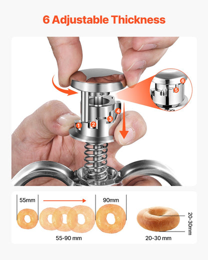 Munkdeponi, manuell munkdroppar med stor kapacitet, kommersiell smetdispenser i 304 rostfritt stål, munkbehållare med 6 tjocklekar och stativ, för restaurang, café, bageri och kök