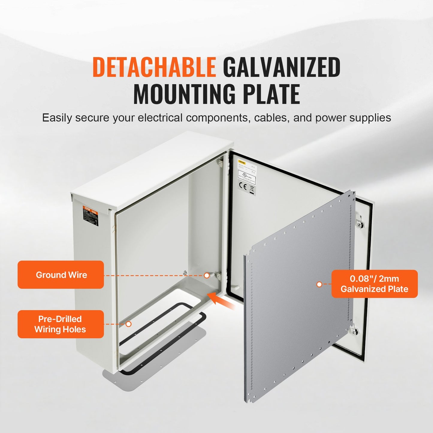 Electrical Steel Enclosure Box NEMA 4 Outdoor Enclosure 60x60x20 cm UL