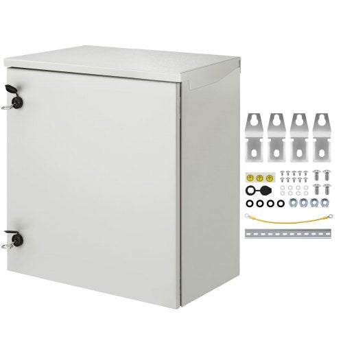 Electrical Enclosure, 60x60x30 cm, UL Certified NEMA 4 Outdoor Enclosure, IP65 Waterproof & Dustproof Cold-Rolled Carbon Steel Hinged Junction Box for Outdoor Indoor Use, with Rain